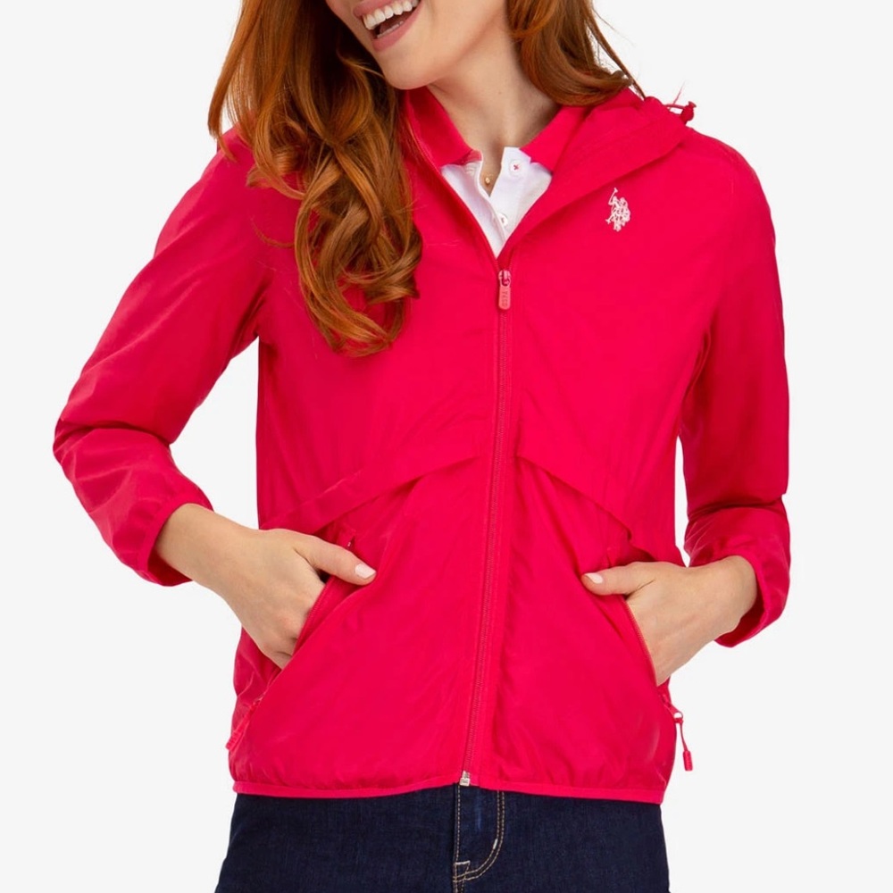 Hot Pink Essential Hooded Windbreaker